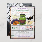 Invitation de fête d'anniversaire d'Halloween (Devant / Derrière)