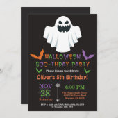 Invitation de fête d'anniversaire d'Halloween (Devant / Derrière)