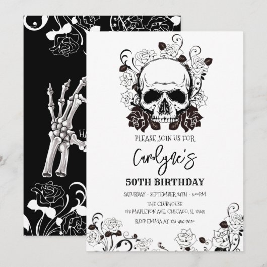 Invitation de fête d'anniversaire d'Halloween (Devant / Derrière)