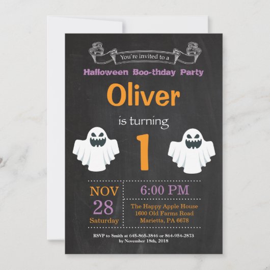 Invitation de fête d'anniversaire d'Halloween (Devant)