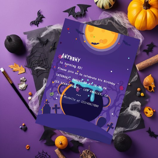 Invitation de fête d'anniversaire d'Halloween