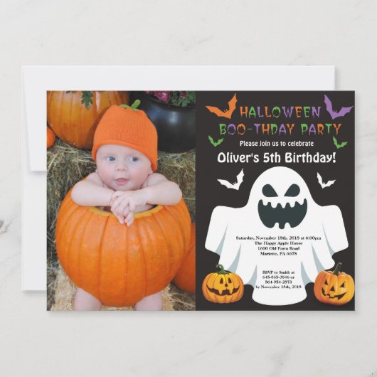 Invitation de fête d'anniversaire d'Halloween (Devant)