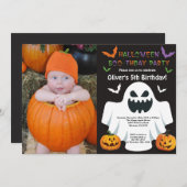 Invitation de fête d'anniversaire d'Halloween (Devant / Derrière)