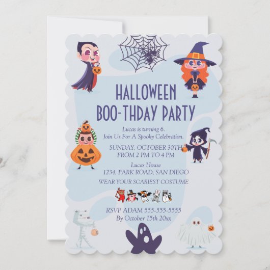 Invitation de fête d'anniversaire d'Halloween (Devant)