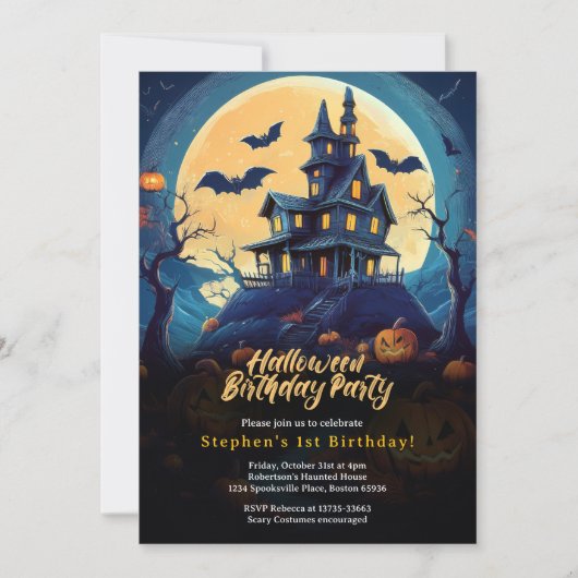 Invitation de fête d'anniversaire d'Halloween (Devant)