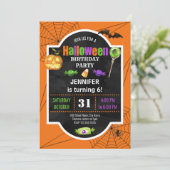 Invitation de fête d'anniversaire d'Halloween (Debout devant)