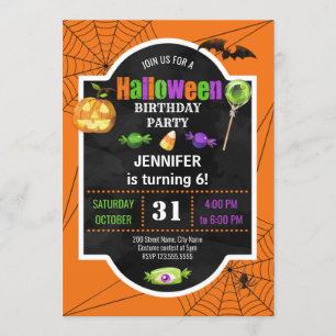 Invitation de fête d'anniversaire d'Halloween