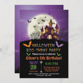 Invitation de fête d'anniversaire d'Halloween (Devant / Derrière)