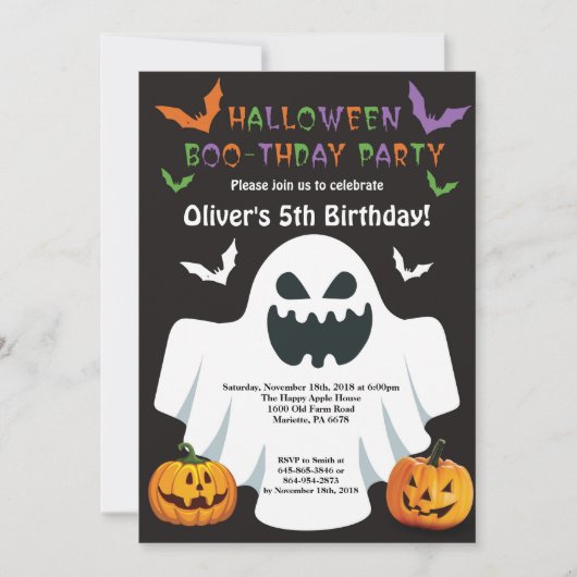 Invitation de fête d'anniversaire d'Halloween (Devant)