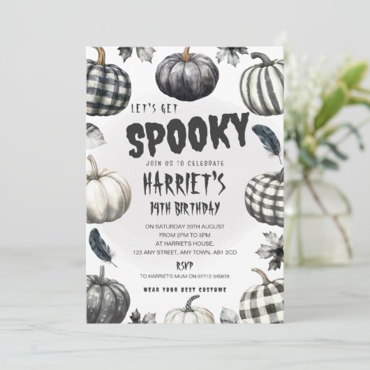Invitation de fête d'anniversaire d'Halloween Citr (Debout devant)