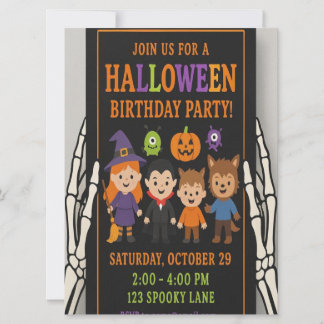 Invitation de fête d'anniversaire d'Halloween pour