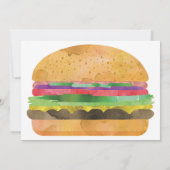 Invitation de fête d'anniversaire d'hamburger (Dos)