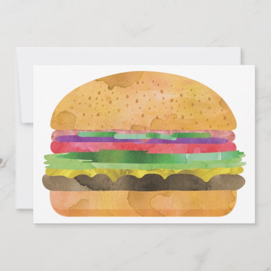 Invitation de fête d'anniversaire d'hamburger (Dos)