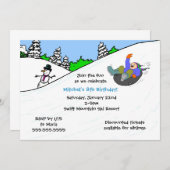 Invitation de fête d'anniversaire d'hiver de (Devant / Derrière)