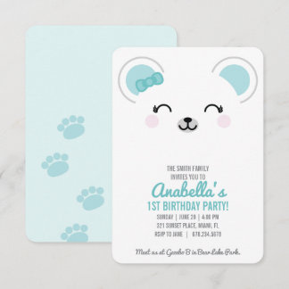 Invitation de fête d'anniversaire d'hiver de fille