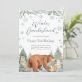 Invitation de fête d'anniversaire d'hiver Onderlan (Debout devant)