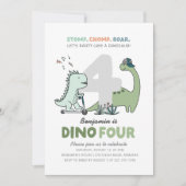 Invitation de fête d'anniversaire Dino-Four (Devant)