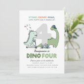Invitation de fête d'anniversaire Dino-Four (Debout devant)