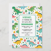 Invitation de fête d'anniversaire Dinosaure person (Devant)