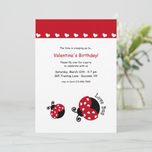 Invitation de fête d'anniversaire d'insecte (Debout devant)