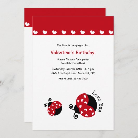 Invitation de fête d'anniversaire d'insecte (Devant / Derrière)