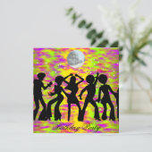 Invitation de fête d'anniversaire disco danse sarc (Debout devant)