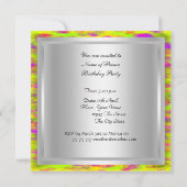 Invitation de fête d'anniversaire disco danse sarc (Dos)