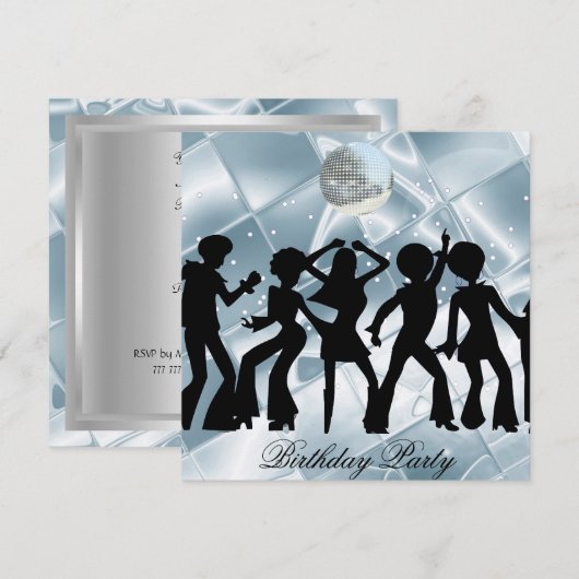 Invitation de fête d'anniversaire disco de danse (Devant / Derrière)