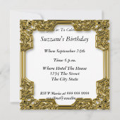 Invitation de fête d'anniversaire disco noire glam (Dos)