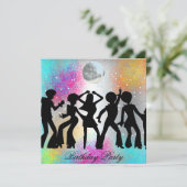 Invitation de fête d'anniversaire disco psychédéli (Debout devant)