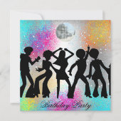 Invitation de fête d'anniversaire disco psychédéli (Devant)