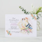 Invitation de fête d'anniversaire d'oiseaux (Debout devant)