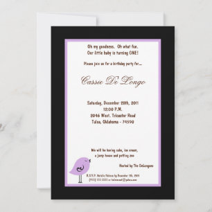 invitation de fête d'anniversaire d'oiseaux noirs