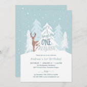 Invitation de fête d'anniversaire d'Onederland (Devant / Derrière)