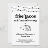 Invitation de fête d'anniversaire drôle de Taco gr (Devant)