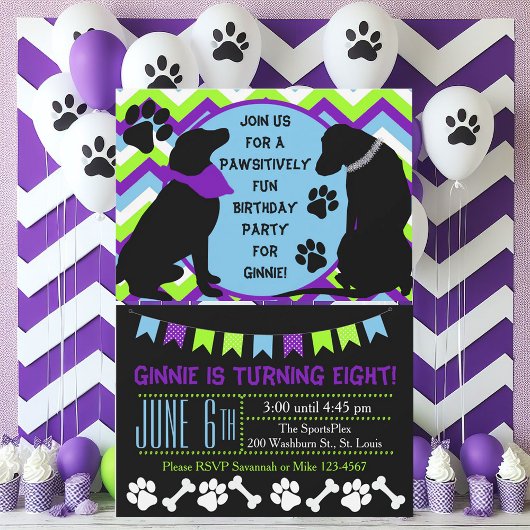 Invitation de fête d'anniversaire du Black Lab sur
