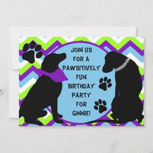 Invitation de fête d'anniversaire du Black Lab sur (Devant)