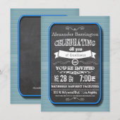 Invitation de fête d'anniversaire du Blue Neon (Devant / Derrière)