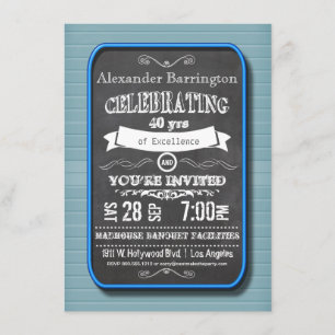 Invitation de fête d'anniversaire du Blue Neon