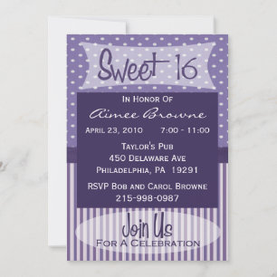 Invitation de fête d'anniversaire du bonbon 16