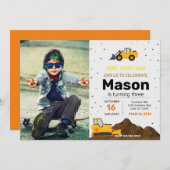 Invitation de fête d'anniversaire du camion de con (Devant / Derrière)