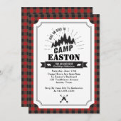 Invitation de fête d'anniversaire du camp (Devant / Derrière)