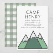 Invitation de fête d'anniversaire du camp (Devant / Derrière)