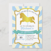 Invitation de fête d'anniversaire du carrousel (bl (Devant)