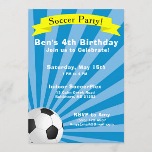 Invitation de fête d'anniversaire du football
