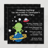 Invitation de fête d'anniversaire du garçon (Devant / Derrière)