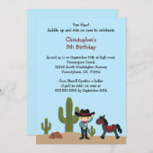 Invitation de fête d'anniversaire du garçon (Devant / Derrière)