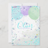 Invitation de fête d'anniversaire du garçon aux ba (Dos)