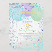 Invitation de fête d'anniversaire du garçon aux ba (Devant / Derrière)