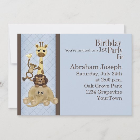 Invitation de fête d'anniversaire du garçon de (Devant)